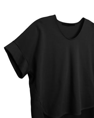 HIGH-LOW HEM TEE - BLACK