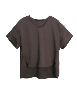 HIGH-LOW HEM TEE - CACAO