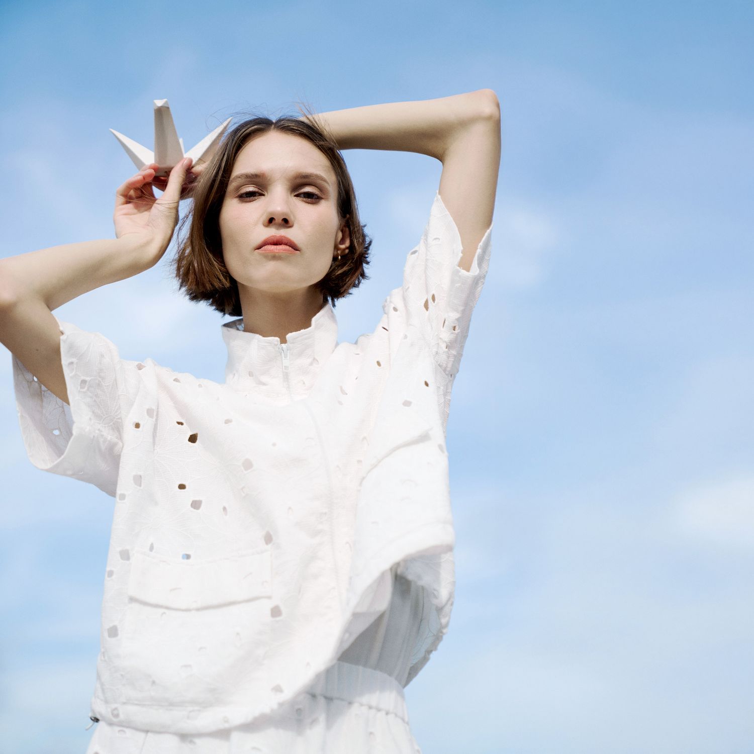 EMBROIDERED JACKET - EGGSHELL