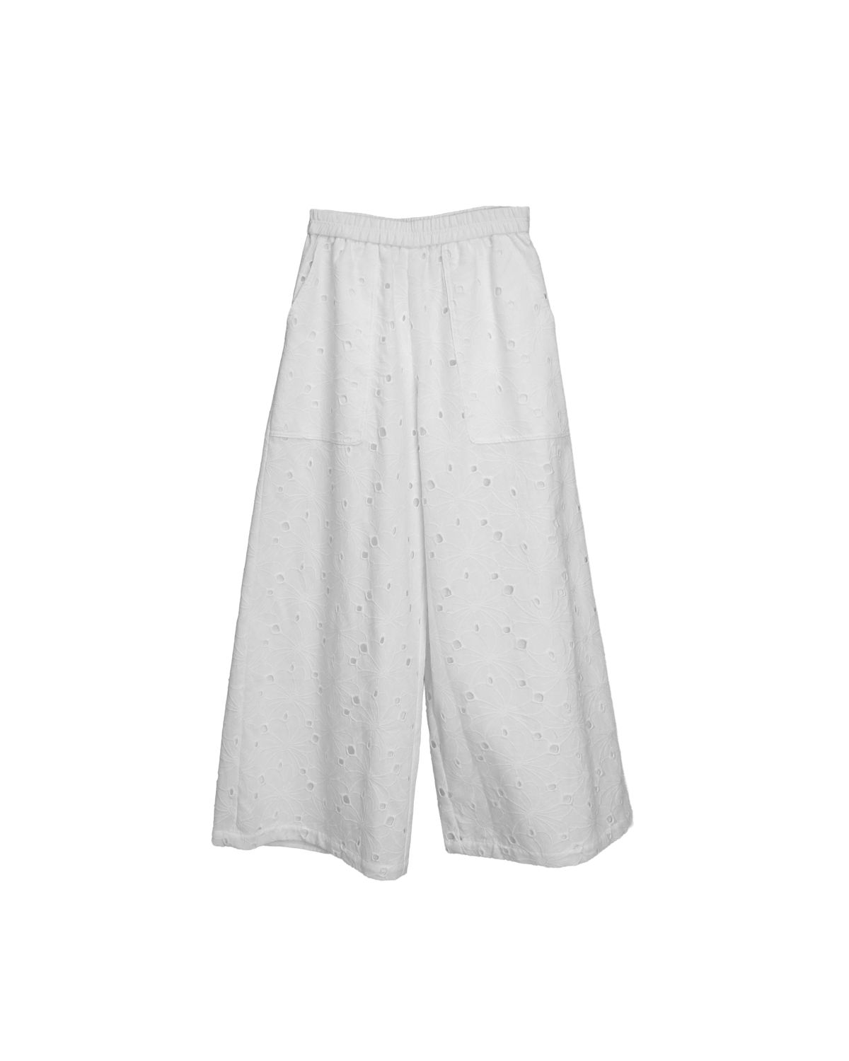 EMBROIDERED CULOTTES - EGGSHELL