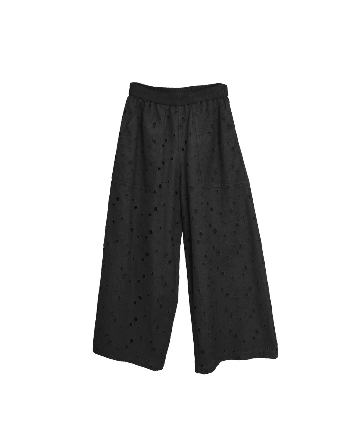 EMBROIDERED CULOTTES - BLACK
