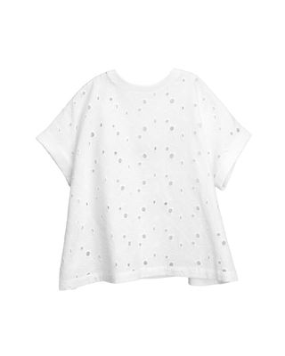 EMBROIDERED FLARE TOP - EGGSHELL