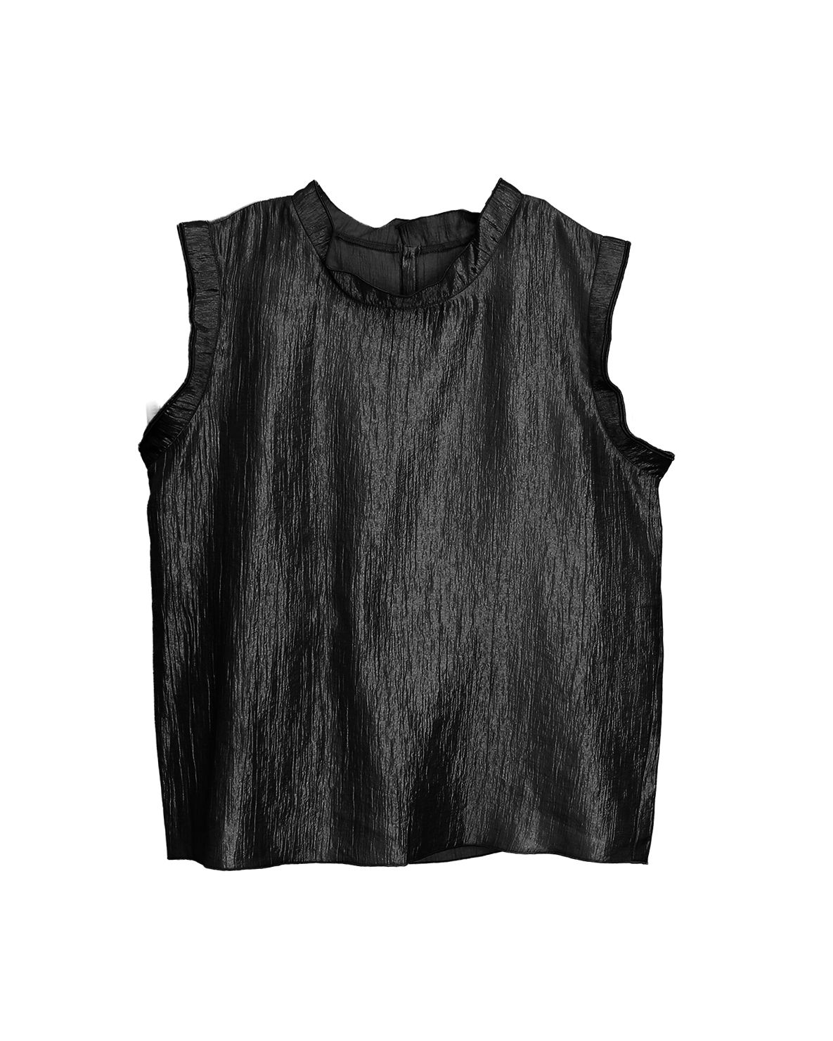 CRINKLE TANK TOP - BLACK
