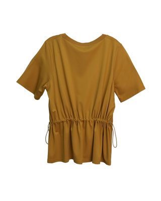 BACK DRAWSTRING BACK TEE - MUSTARD