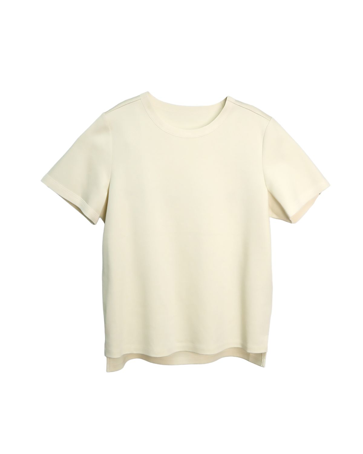MESH TRIM CREW NECK T-SHIRT - LEMONADE