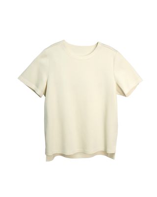 MESH TRIM CREW NECK T-SHIRT - LEMONADE