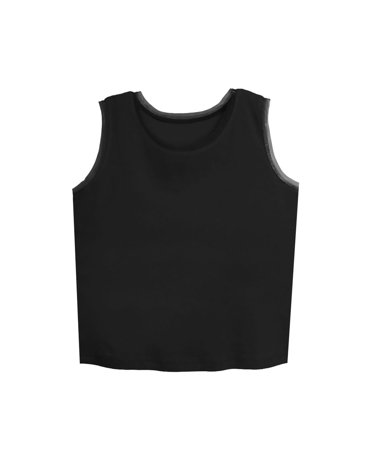 MESH TRIM TANK TOP - BLACK