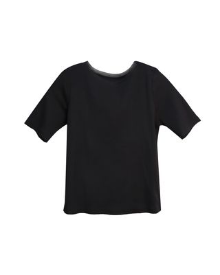 MESH TRIM T-SHIRT - BLACK