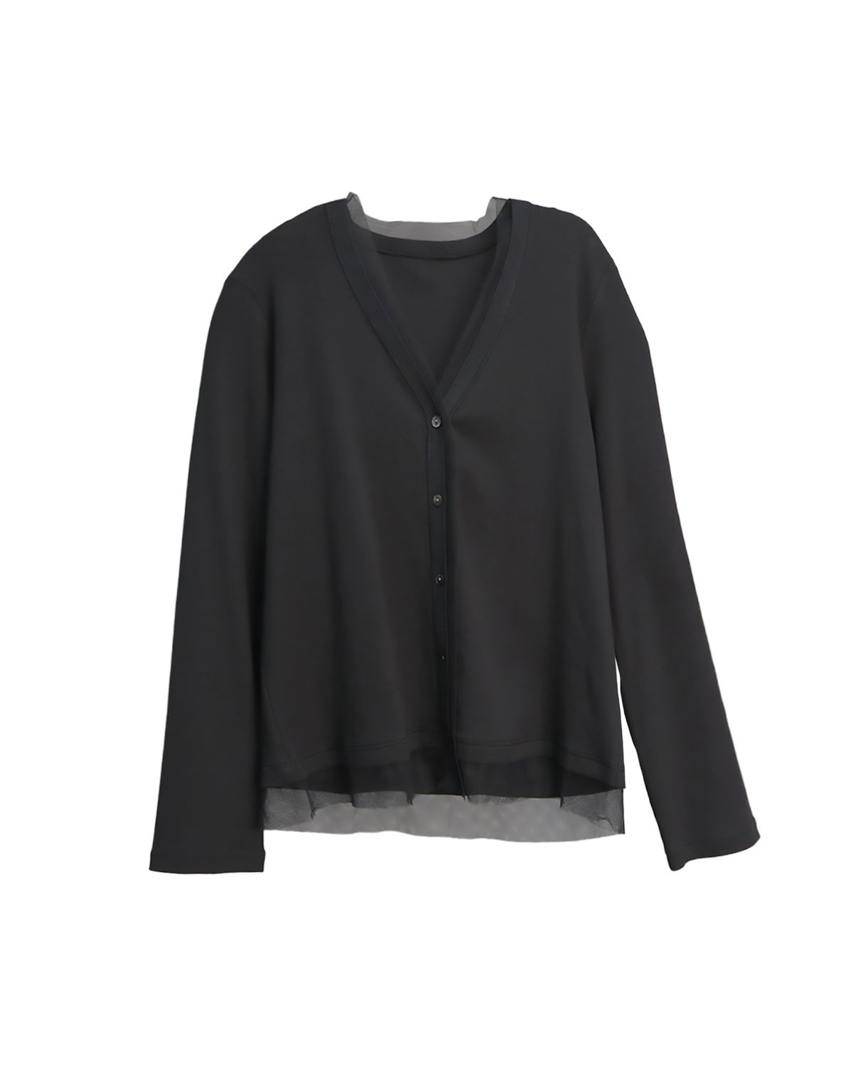 MESH TRIM CARDIGAN - BEAT