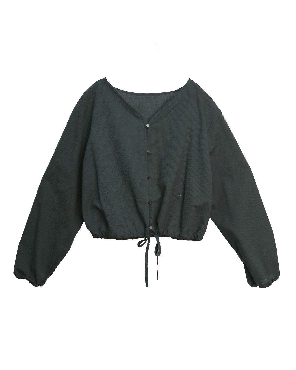 SEERSUCKER BUBBLE TOPS - BLACK