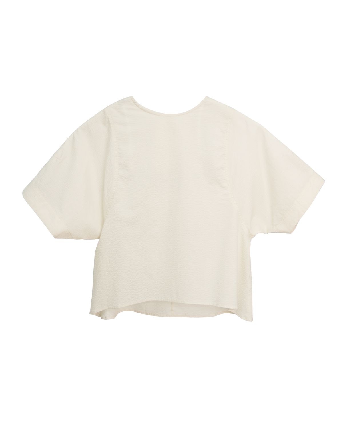 SEERSUCKER SHORT SLEEVES TOPS - CHALK