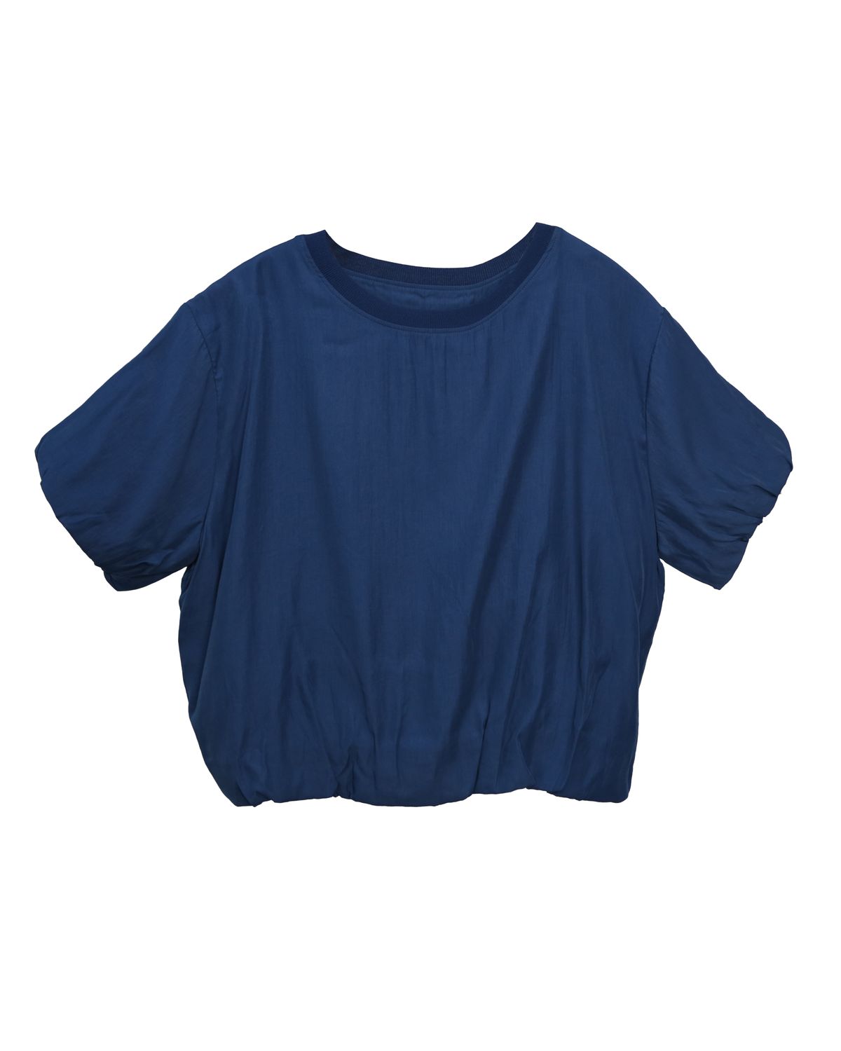 BUBBLE HEM TOP - DENIM