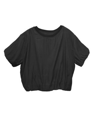 BUBBLE HEM TOP - BLACK