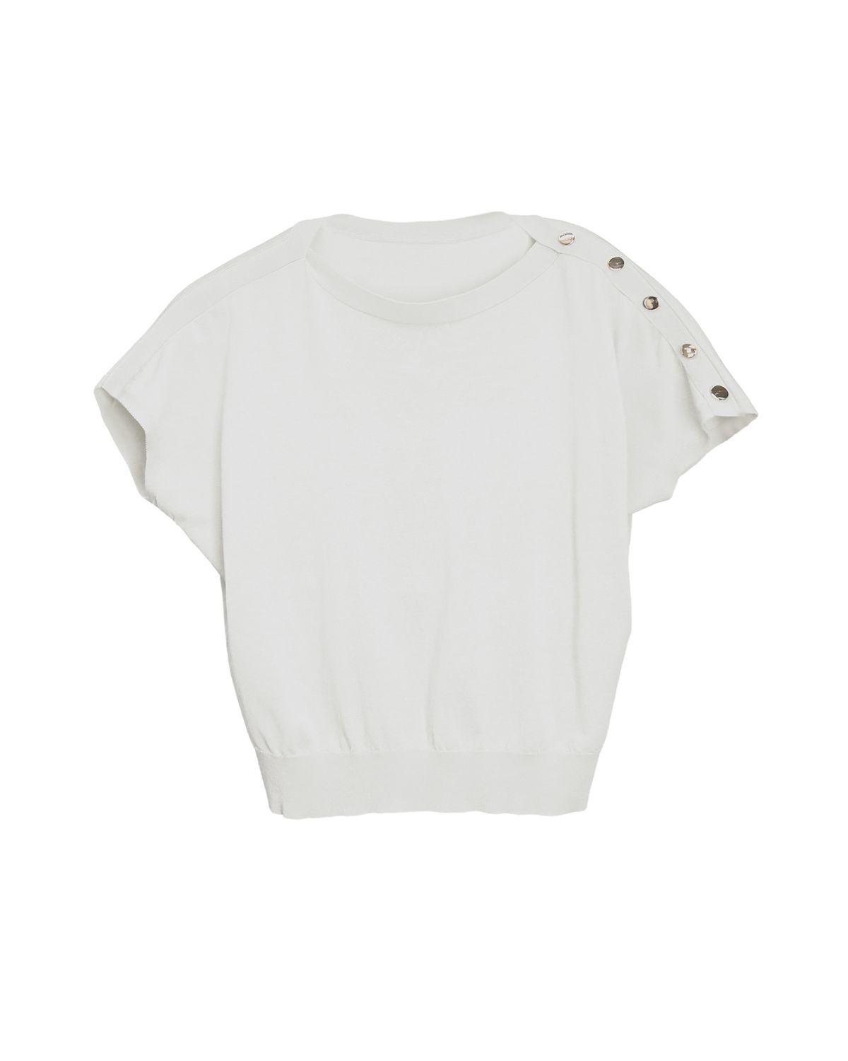 BUTTON BOXY TOP - EGGSHELL