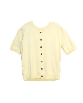 BUTTON SHORT SLEEVES TOP - POPCORN