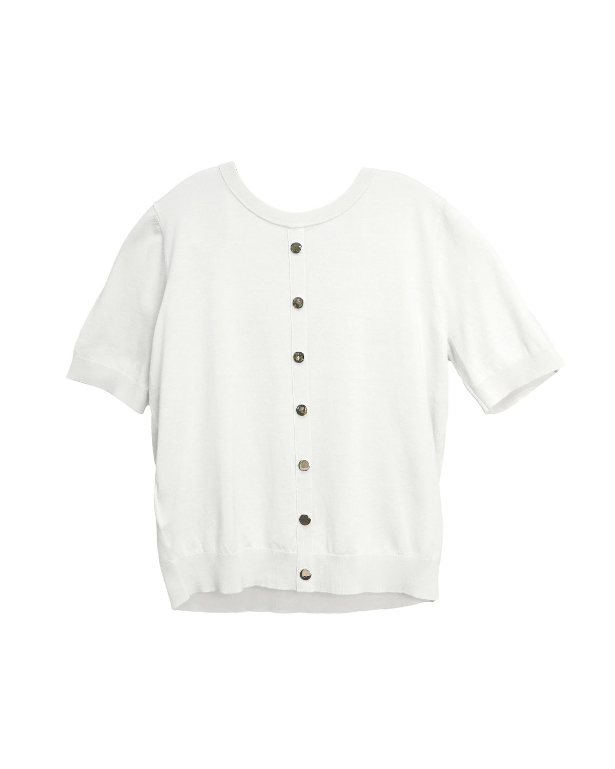 BUTTON SHORT SLEEVES TOP - EGGSHELL