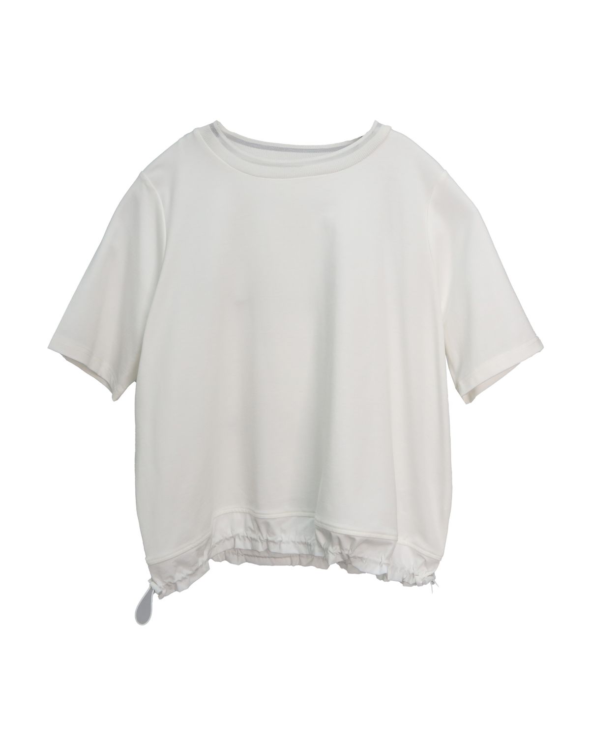 DRAWSTRING HEM TOP - EGGSHELL/EGGSHELL