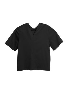 V-NECK TOP - BLACK
