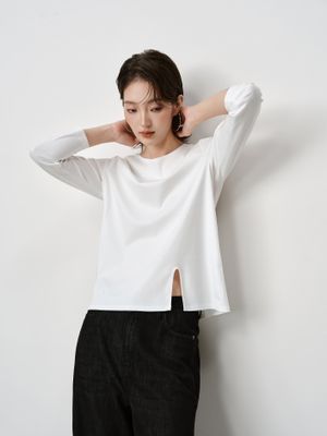 SIDE SLIT TOP - EGGSHELL