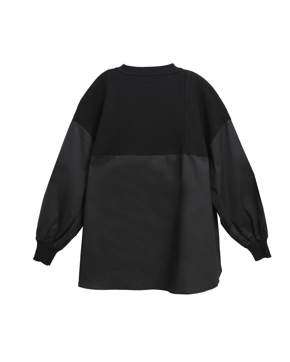HYBRID KNIT TOP - BLACK/BLACK