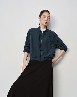 REVERSIBLE ZIP UP JACKET - TEAL/ FEATHER