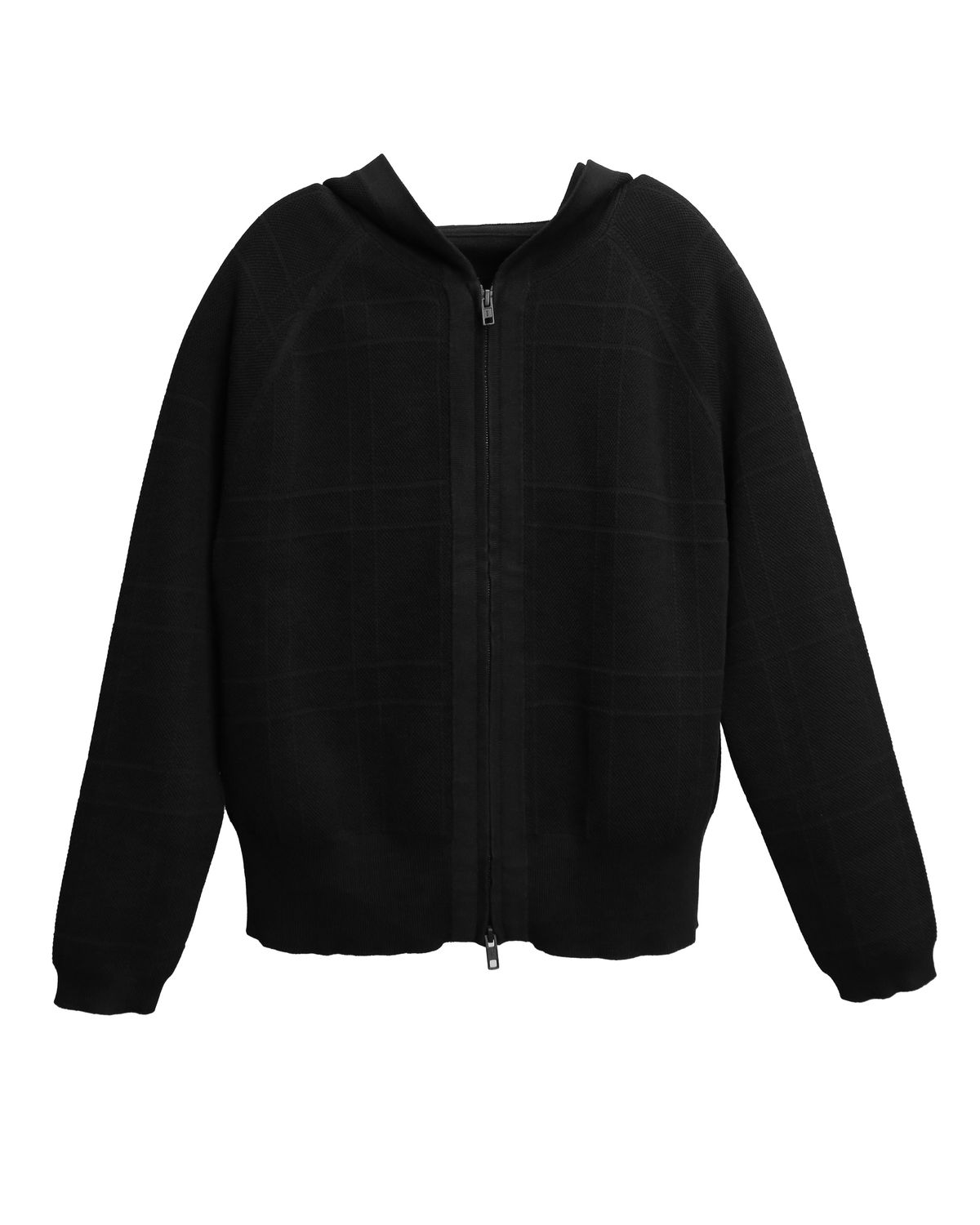 JACQUARD KNIT JACKET - BLACK