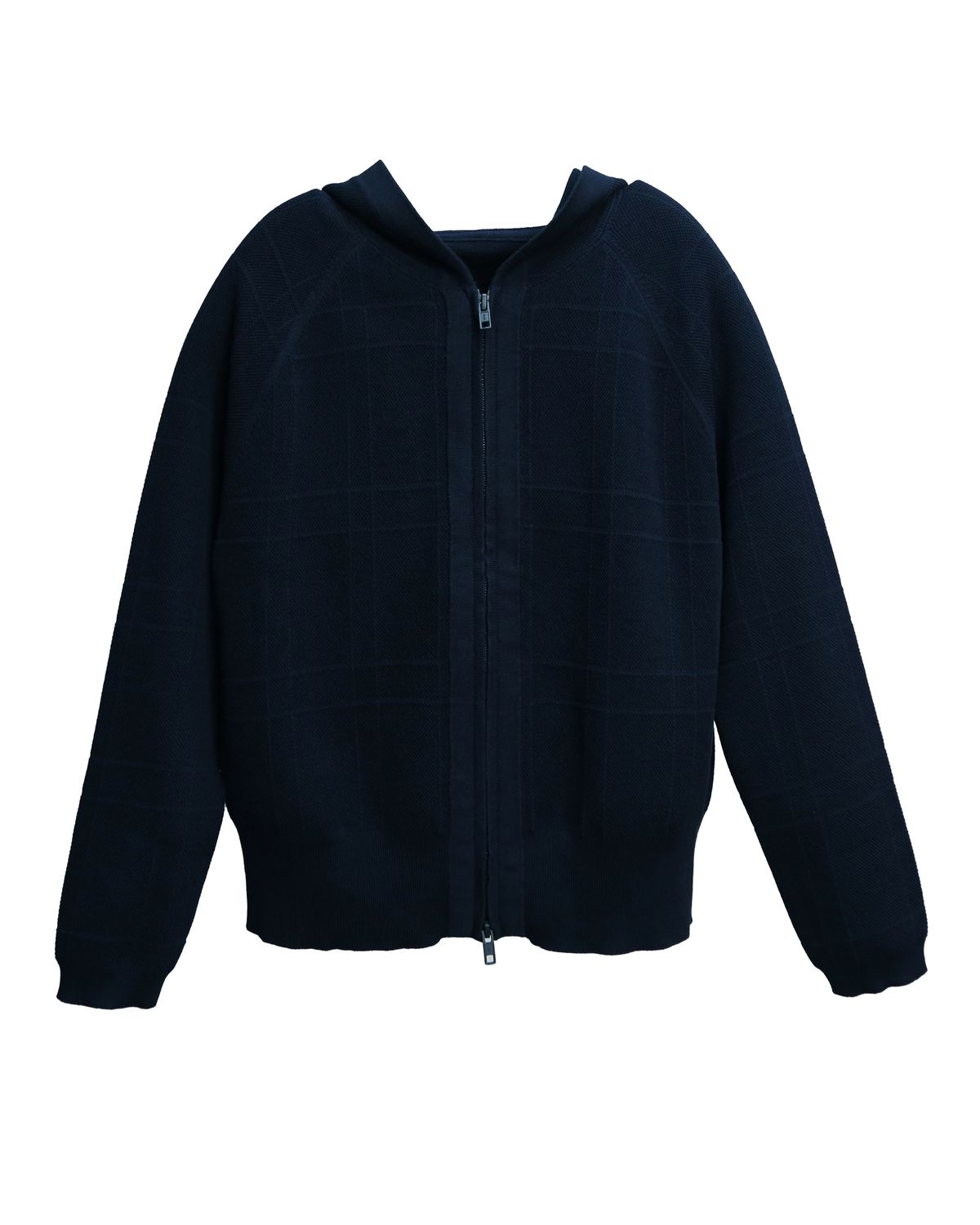 JACQUARD KNIT JACKET - NAVY
