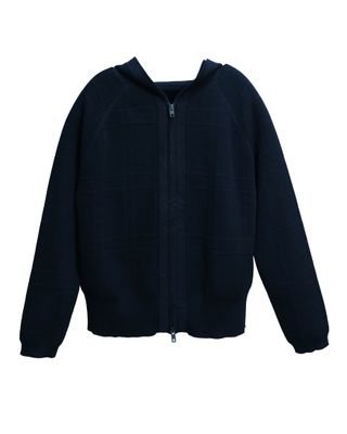 JACQUARD KNIT JACKET - NAVY