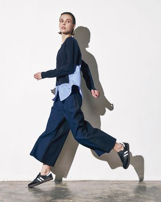 TWO-TONE DENIM CULOTTES - DENIM #WASH/UNWASH