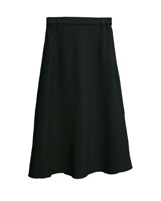 STRETCH CREPE MIDI SKIRT - SHADOW