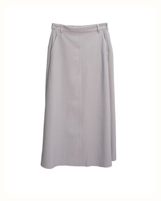 STRETCH CREPE MIDI SKIRT - IRON