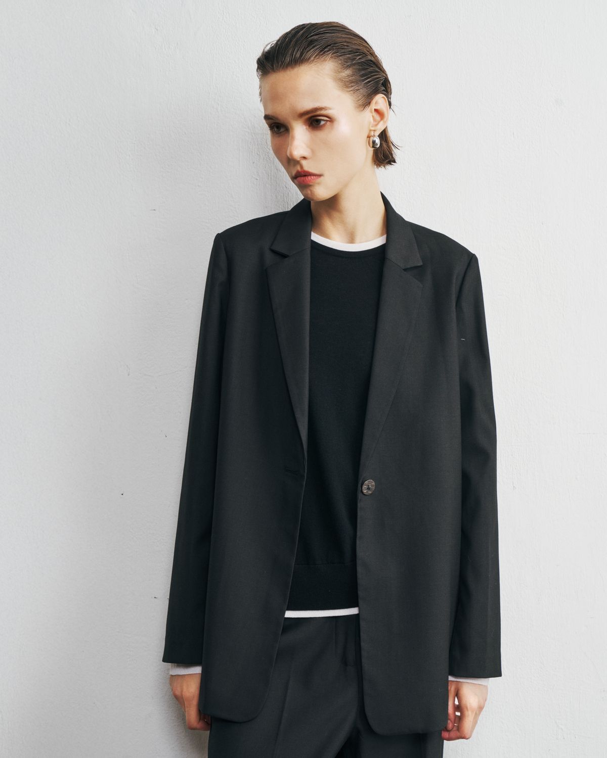 BLAZER WITH BACK VENT - BLACK