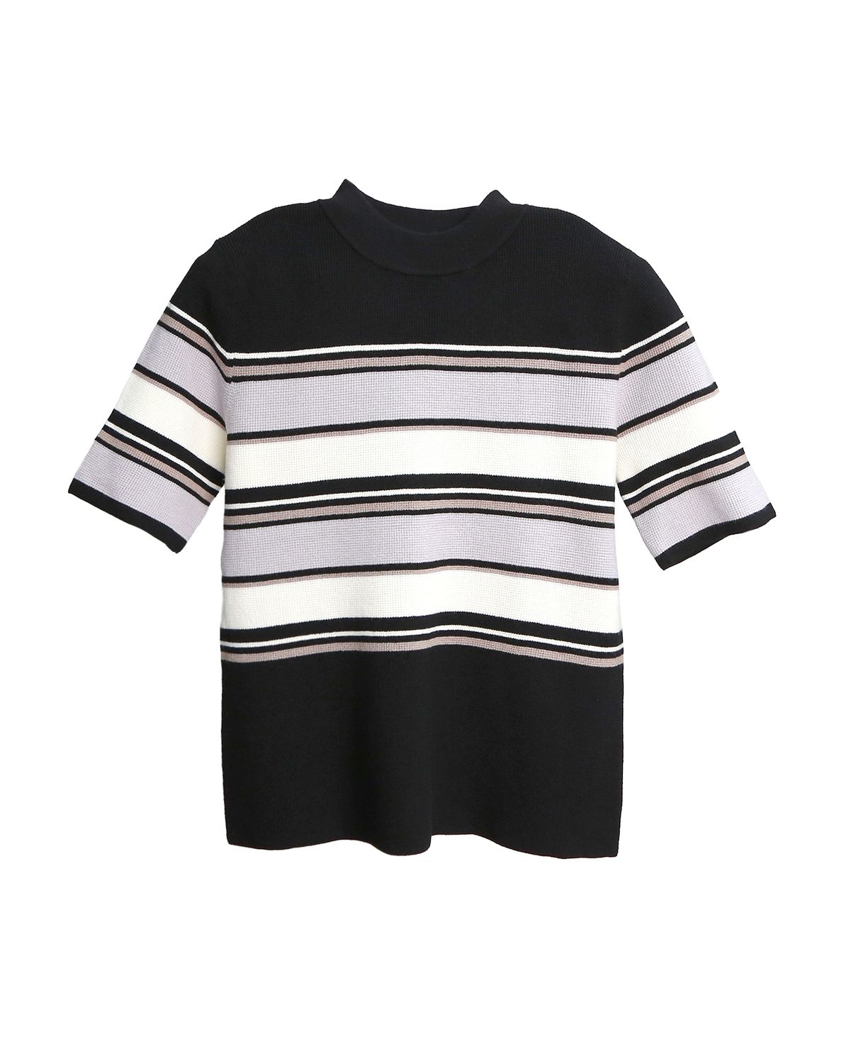 MOCK NECK TOP - BLACK STRIPE