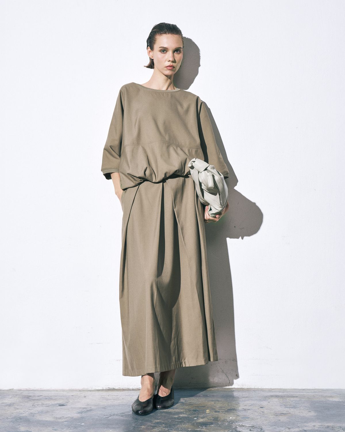 A-LINE MAXI SKIRT - WHEAT