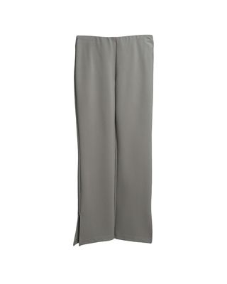 SIDE SLIT PANTS - CEMENT