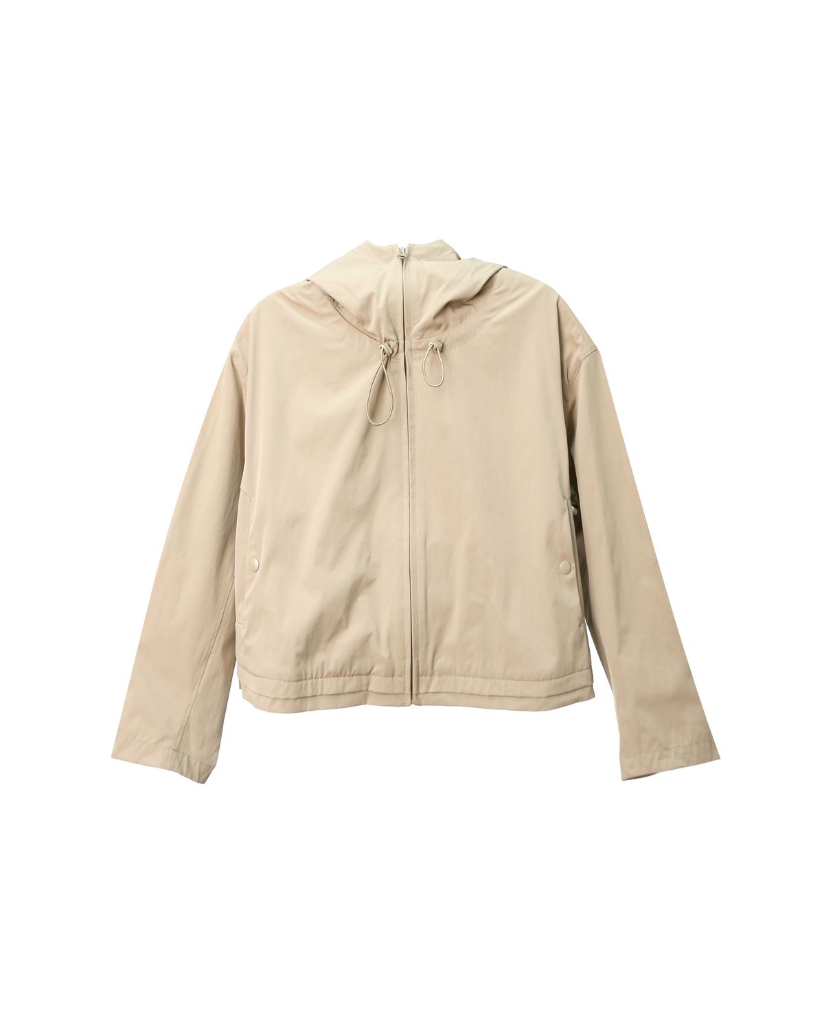 HOODED ZIP UP JACKET - CAMEL