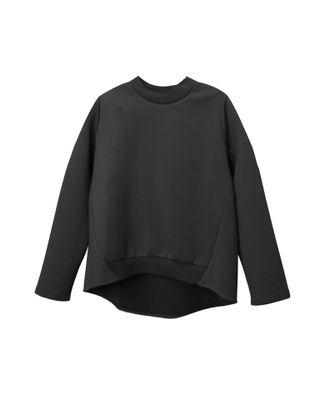 DOUBLE KNIT FLARE TOP - BLACK