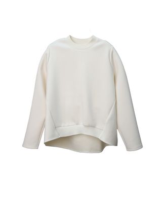 DOUBLE KNIT FLARE TOP - PEARL