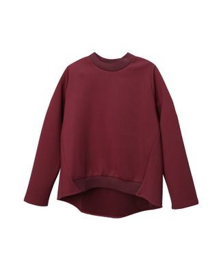 DOUBLE KNIT FLARE TOP - RED BEAN