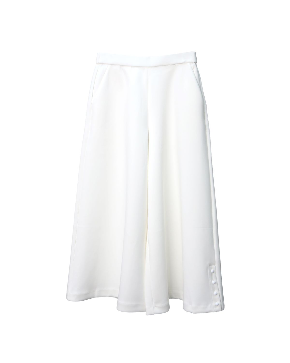 BUTTONS SIDE SLIT CULOTTES - EGGSHELL
