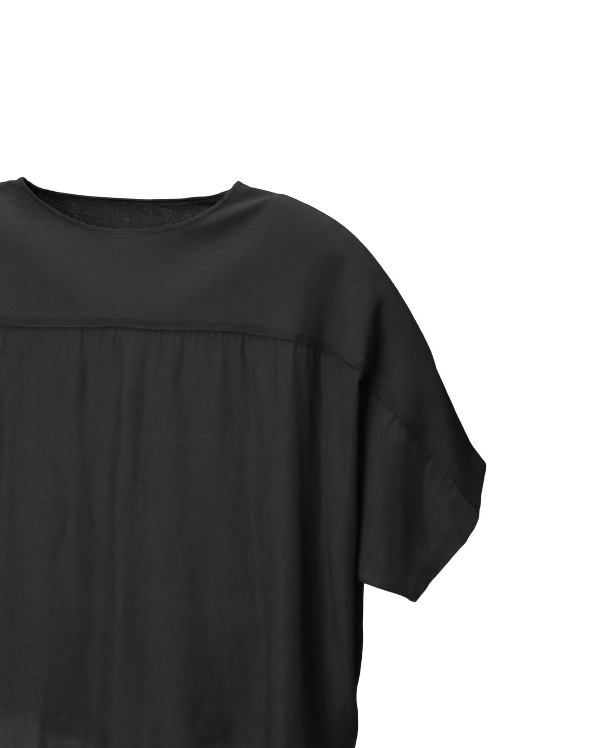 BATWING ROUND NECK TOP - BLACK