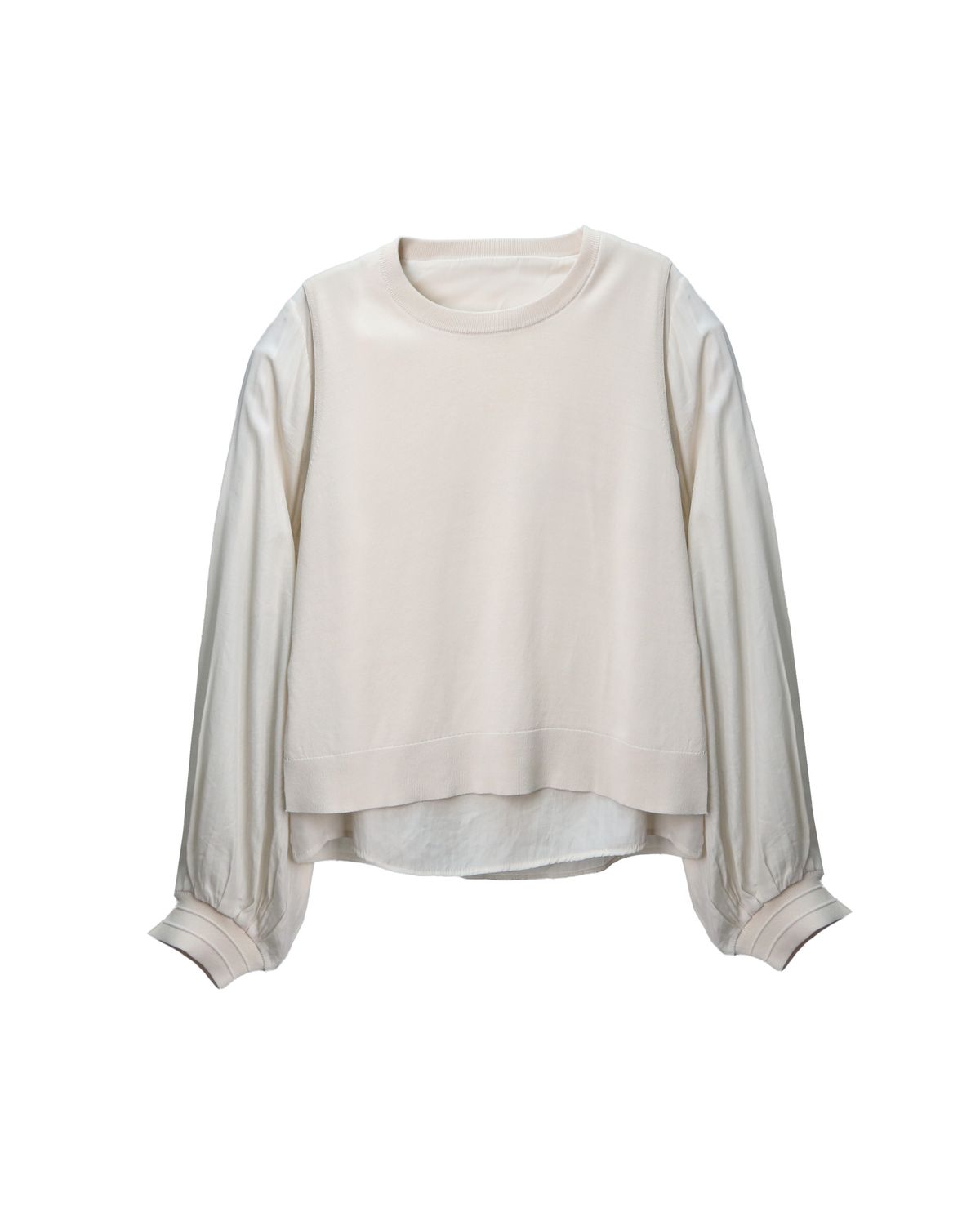 LONG SLEEVES FLARE TOP - PEARL