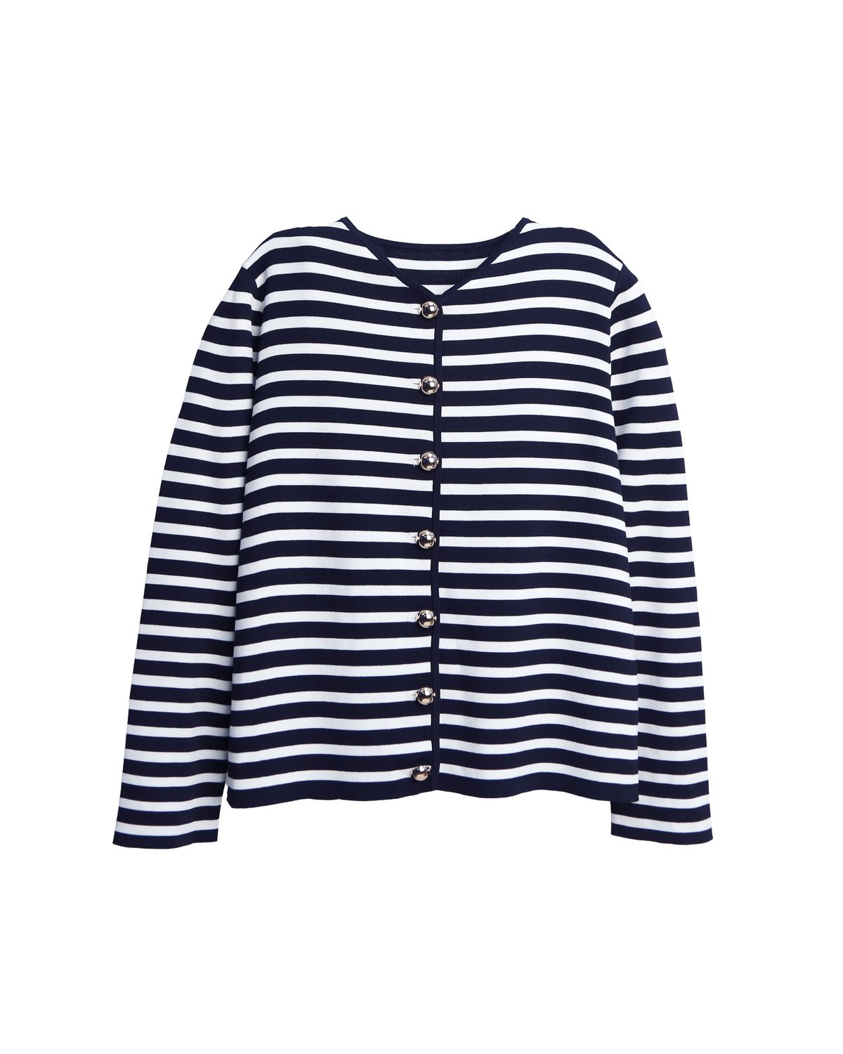 METAL BUTTONS CARDIGAN - NAVY/ EGGSHELL