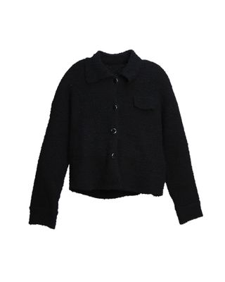 BUTTON-DOWN SHIRT COAT - BLACK
