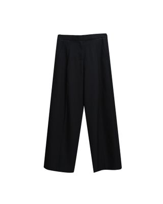 PLEATED FRONT PANTS - BLACK