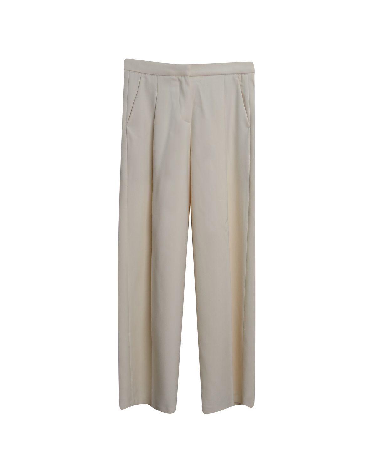 PLEATED FRONT PANTS - PEARL