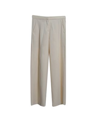 PLEATED FRONT PANTS - PEARL