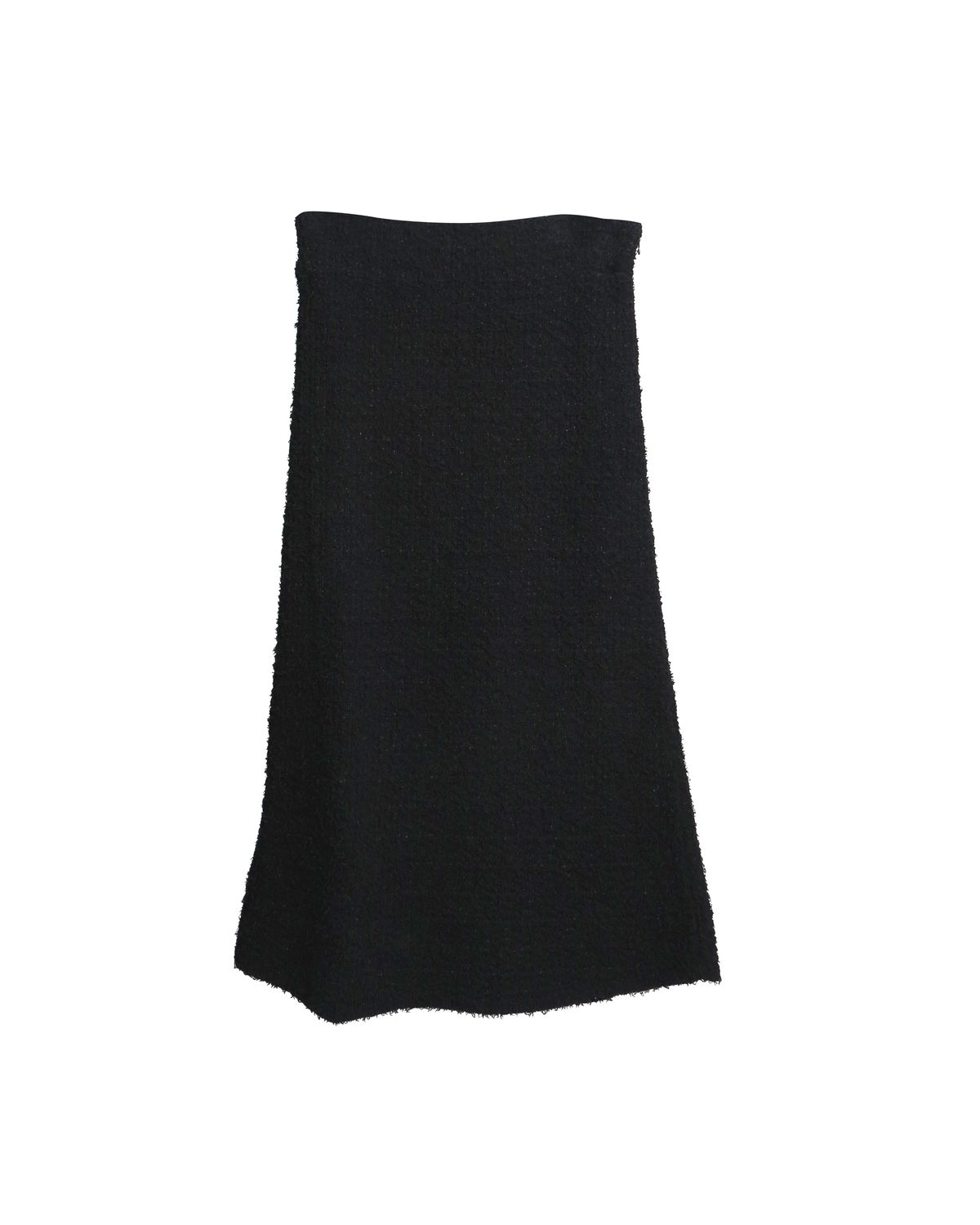 TWEED LONG SKIRT - BLACK