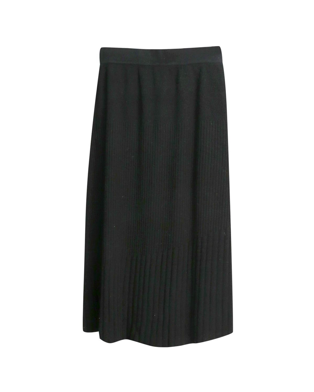 ASYMMETRICAL RIBS MIDI SKIRT - BLACK