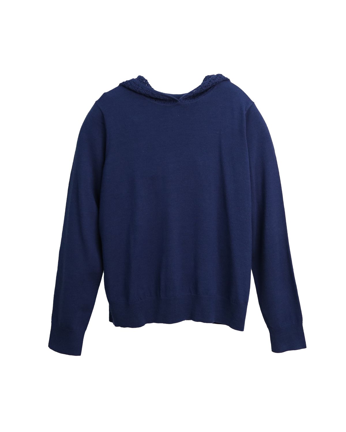 WOOL MIX HOODIE - DENIM